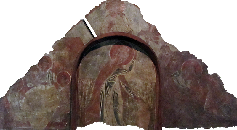 Стенопис Света Марина, Старозаветна Троица и жертвоприношение Авраамово - НИМ