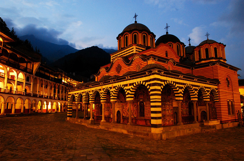 Rila Monastery at night
