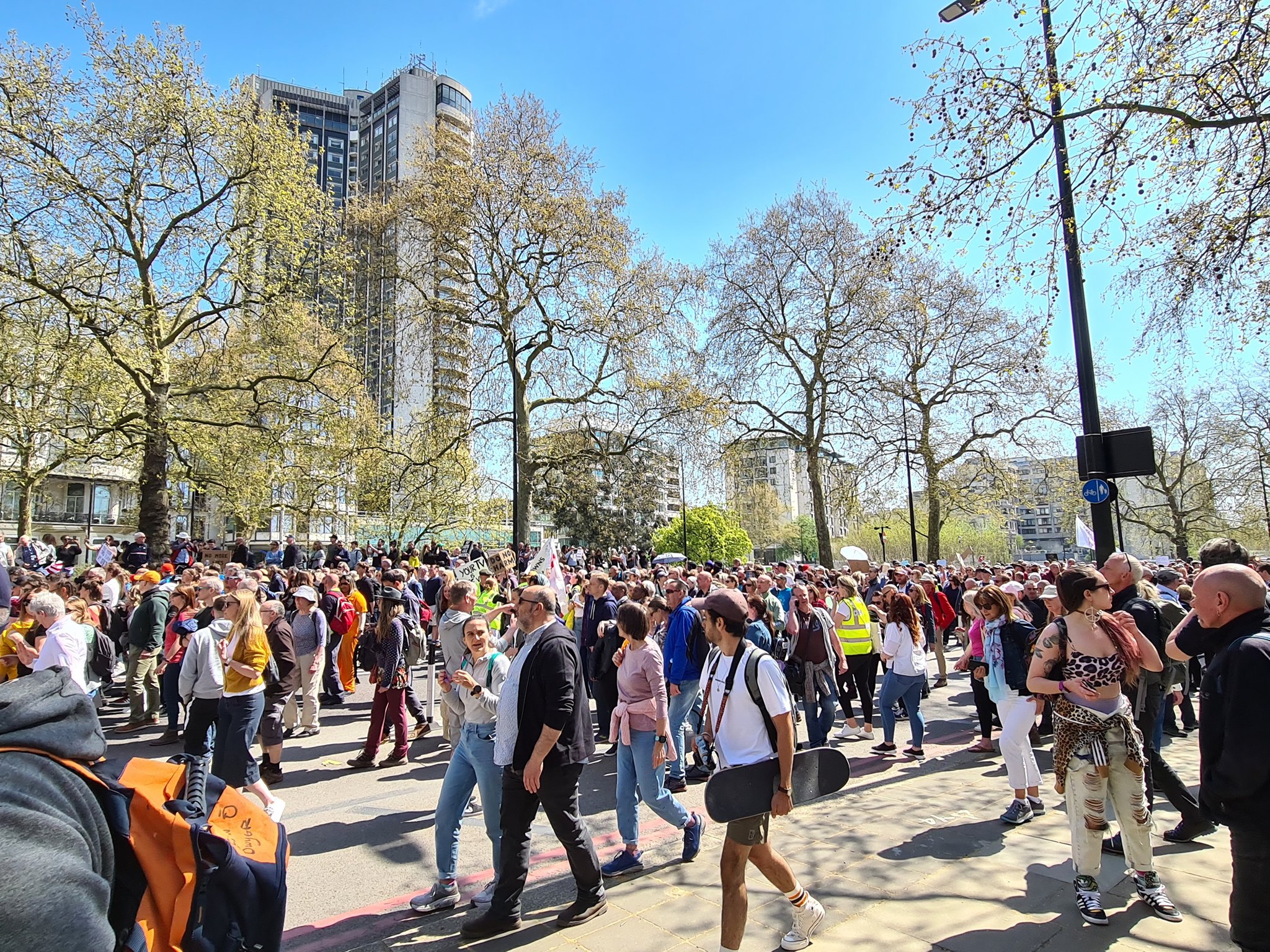Може да бъде изображение с един или повече хора, people walking, дърво, тълпа и на открито